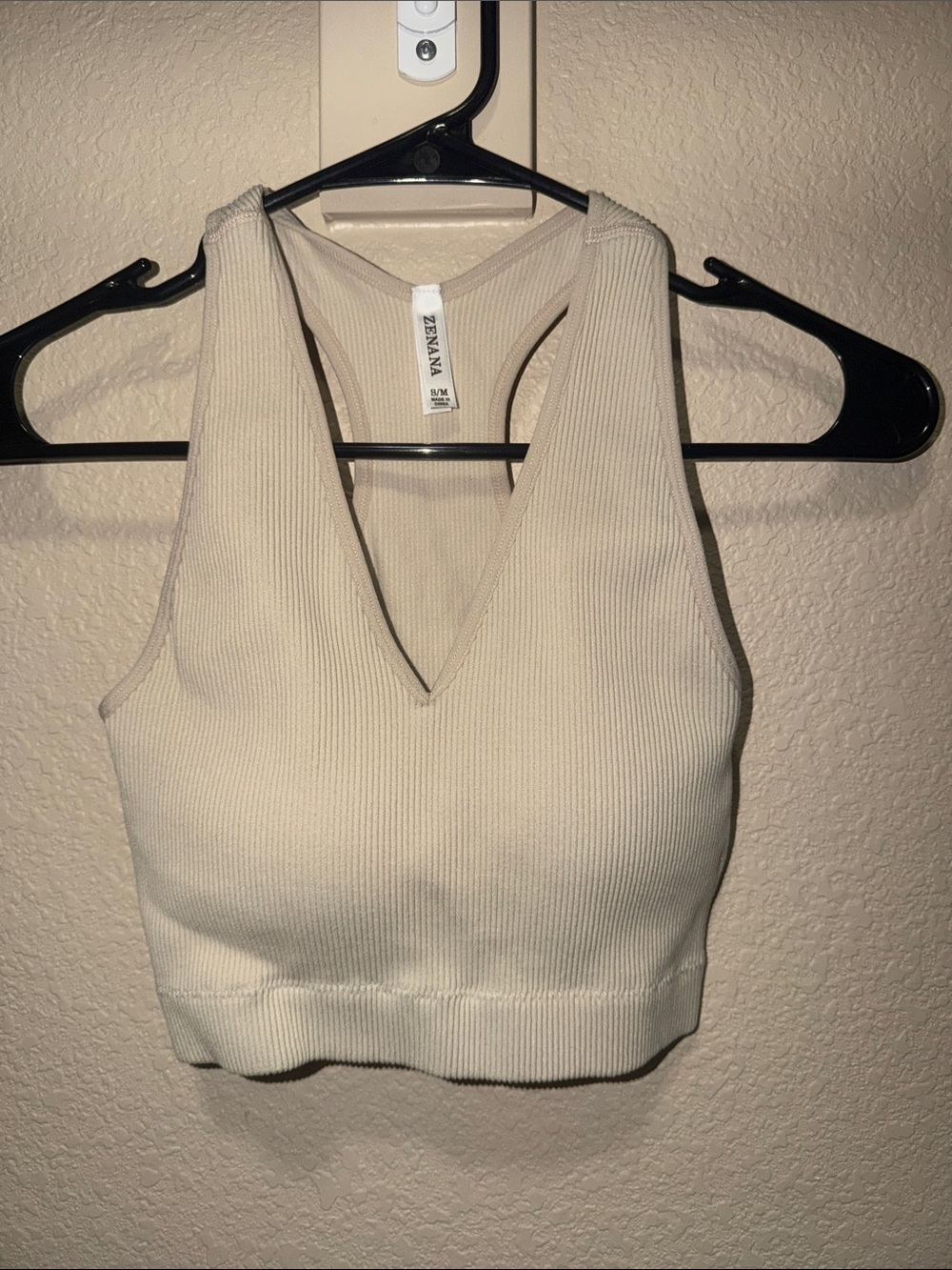 Zenana NWT Beige Racerback Brami With Removable Pads S/M